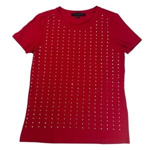 Tommy Hilfiger Red Studded Short Sleeve Tee Size S/P